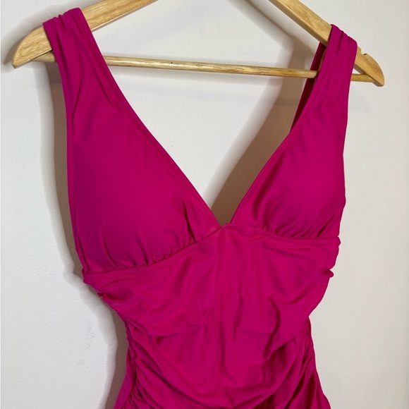 J. CREW Fuchsia Ruched V-neck one-piece - Various Sizes NWT - Picture 9 of 13